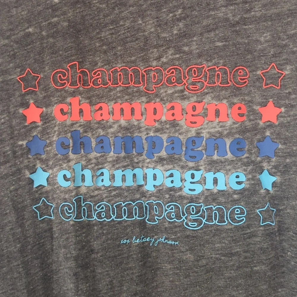 Champagne For Betsey Johnson Gray Preformance Mineral-Wash Tank Top Medium M - Picture 3 of 7
